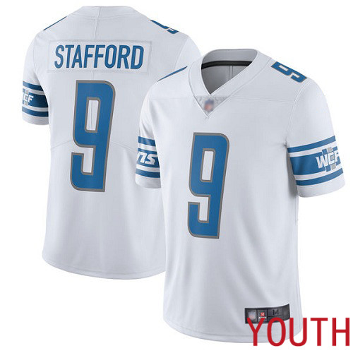 Detroit Lions Limited White Youth Matthew Stafford Road Jersey NFL Football #9 Vapor Untouchable->youth nfl jersey->Youth Jersey
